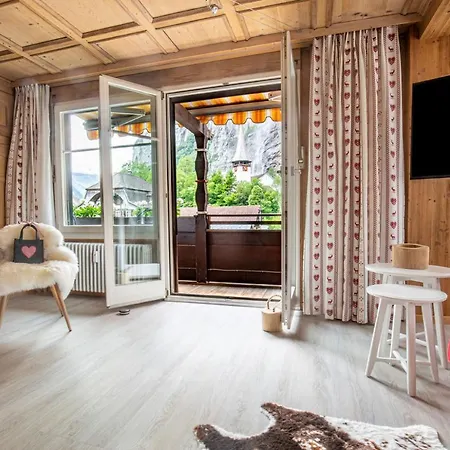 Wasserfallhuesli In Lauterbrunnen, Near Interlaken, Muerren, Wengen *